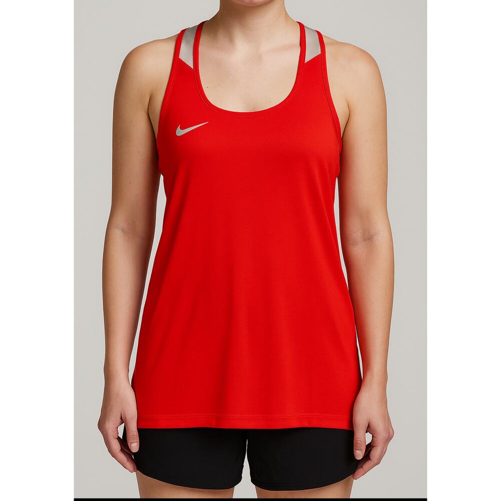 Nike Red Racerback Athletic Tank Top with Silver Accents Size XL